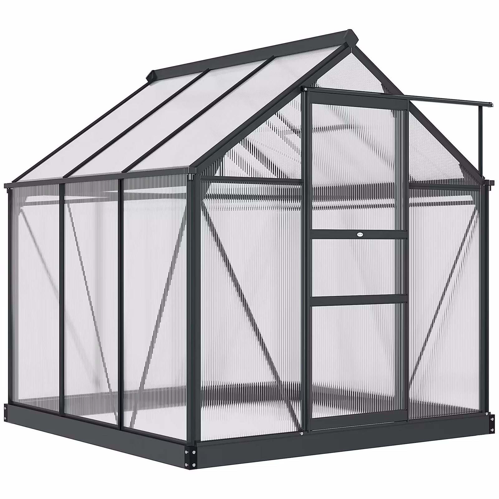 CoSoTower Greenhouse Garden, Green House, Outdoor Greenhouse Kit, PC Board with Sliding Door, 6.2' x 6.3' x 6.6', Grey