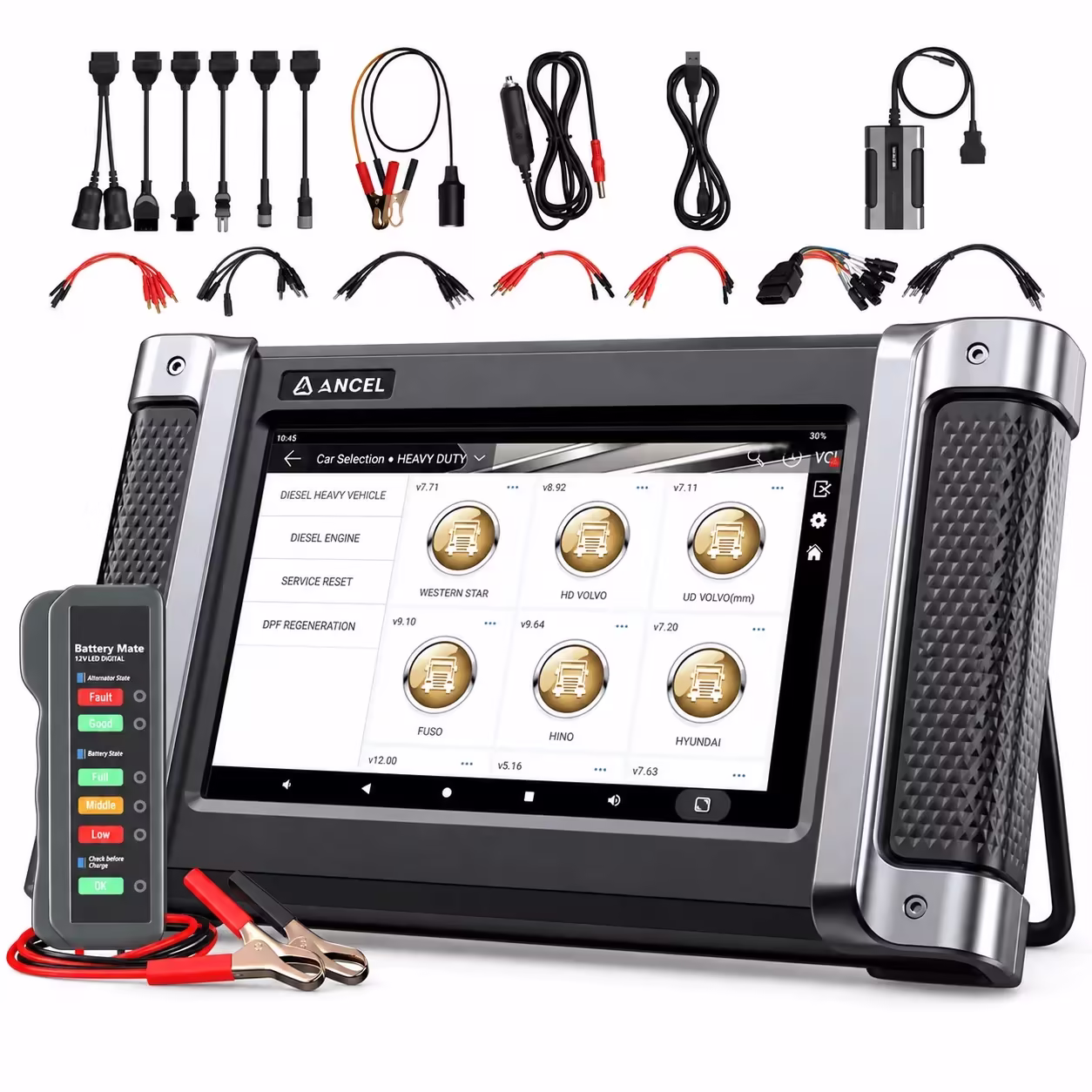 ANCEL HD8000 Professional Heavy Duty Truck Full OBD2 Scanner + BM310 Batter-y Tester Kits