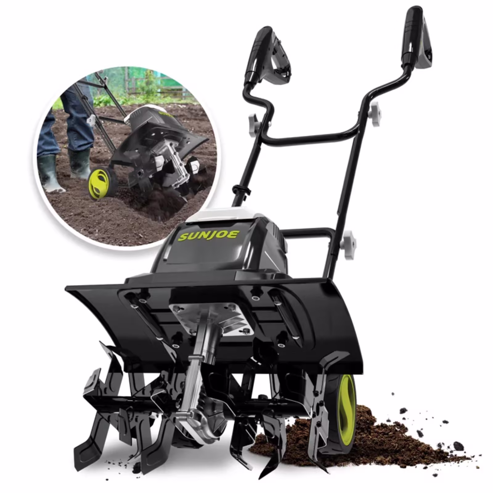 15.0-Amp 16-Inch Electric Tiller/Cultivator w/ 6-In Wheels