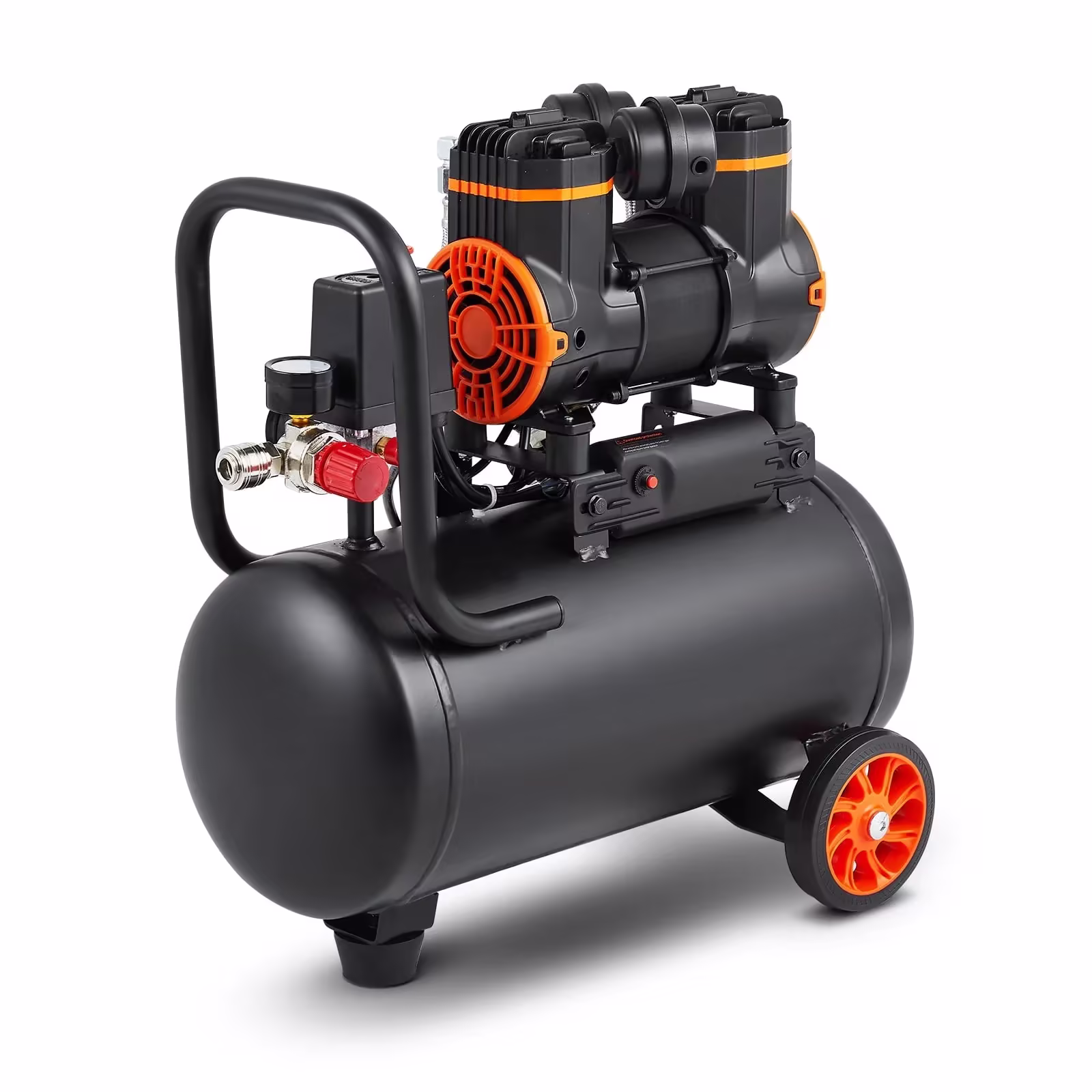 KFFKFF 4.8-Gallon Oil-Free Air Compressor, 1.2 HP, 2.2 CFM at 90 PSI, 116 PSI Max, 70 dB