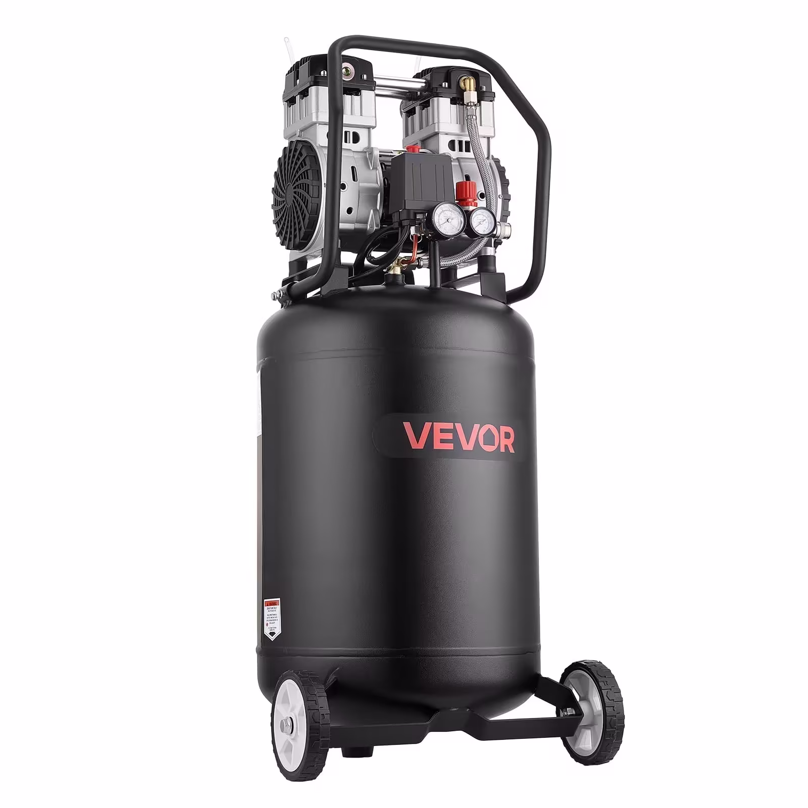 VEVOR 20-Gallon Air Compressor, 2HP 4.5 SCFM at 90PSI, Max 125PSI Pressure Oil-Free Air Compressor Tank, Portable on Wheels for Auto Repair