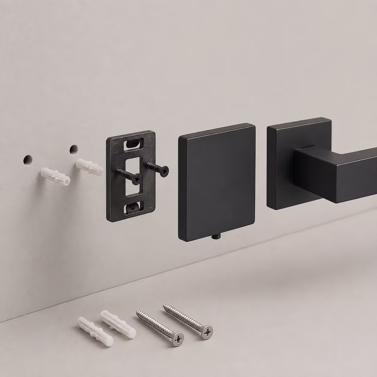 20-Piece Matte Black Bathroom Hardware Set with 24-Inch Towel Bars