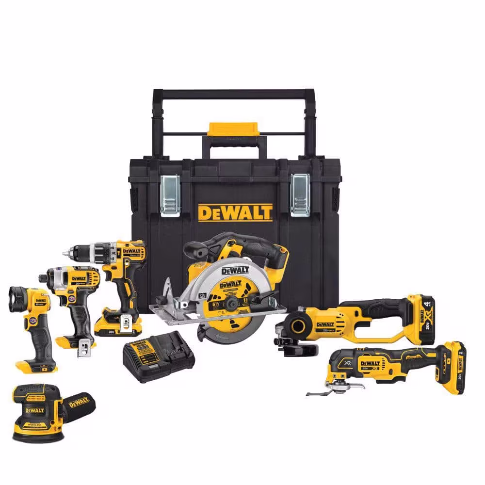 DEWALT 20V MAX Cordless 7 Tool Combo Kit with TOUGHSYSTEM Case, (1) 20V 4.0Ah Battery and (2) 20V 2.0Ah Batteries DCKTS781D2M1 sgtnighsdesigns