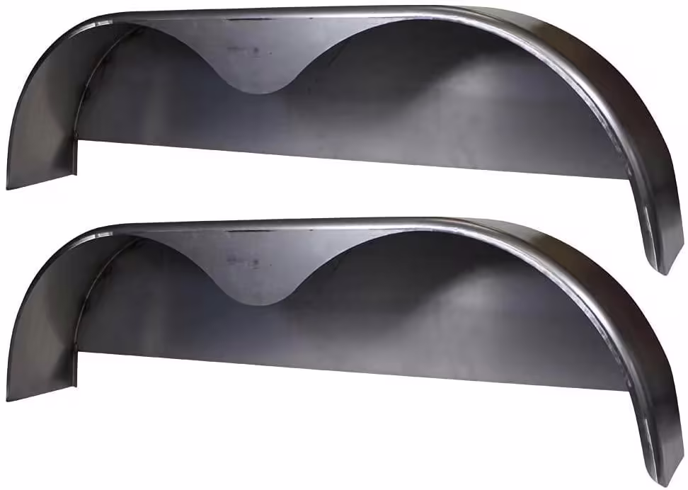 72×10-3/4 Tandem Axle Steel Trailer Fender with Back Plate Welded In (2-Pack)