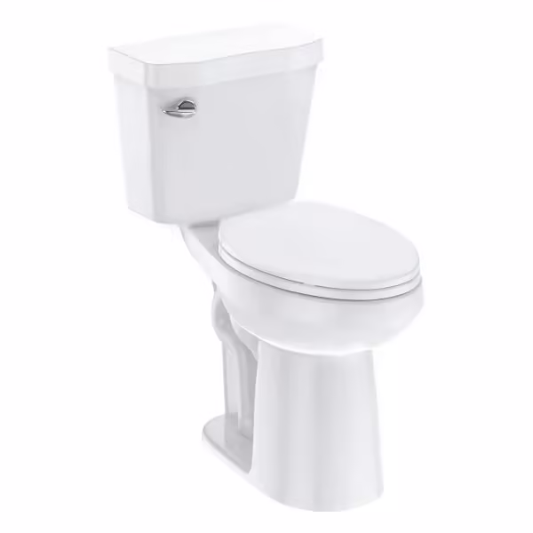 21Toilet, Elongated Toilets for Bathrooms, Two-Piece Toilet with Soft Close Seat, 1.28 Siphonic Flush Toilet with Universal Height ADA Cotton White