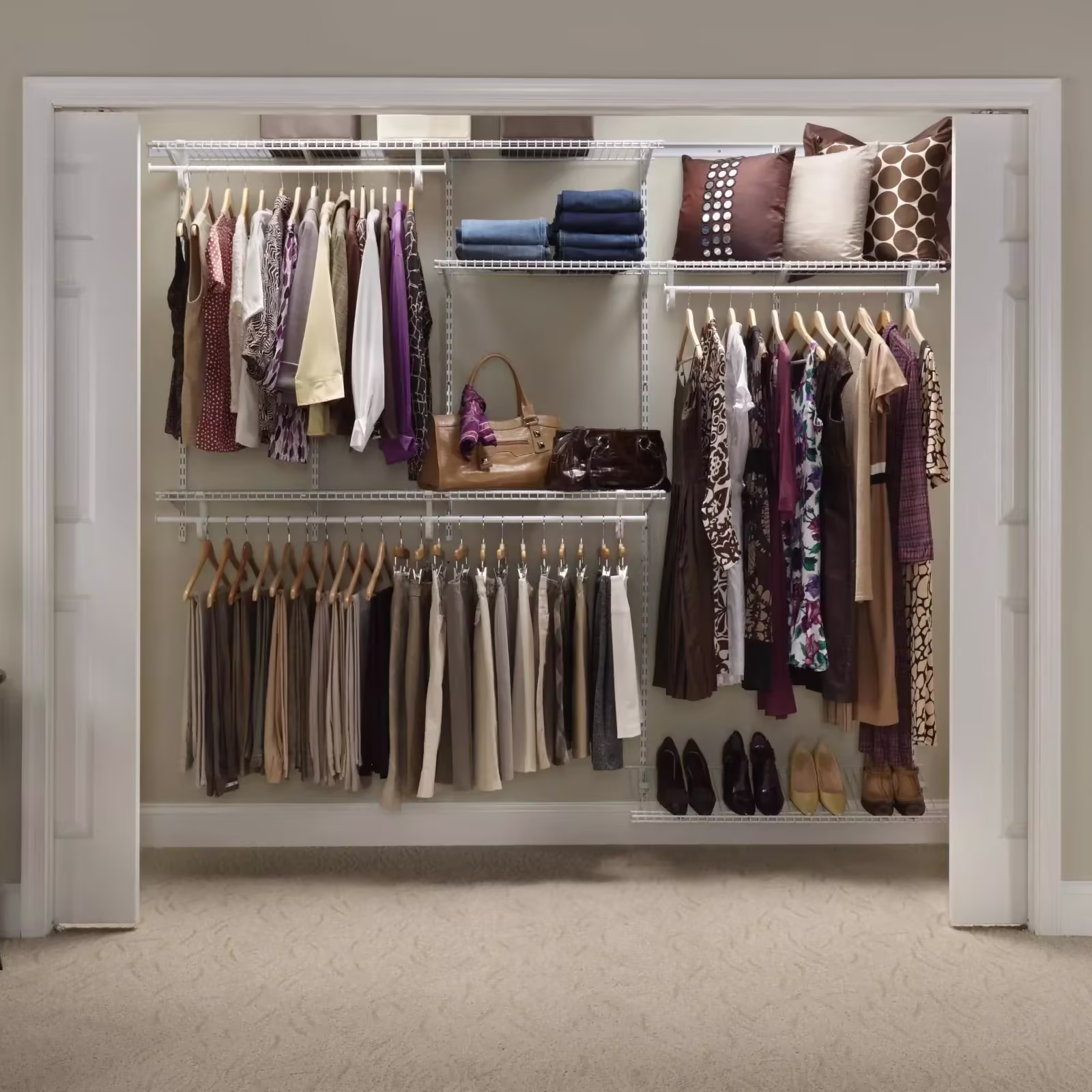22875 ShelfTrack Adjustable Closet Organizer Kit, White
