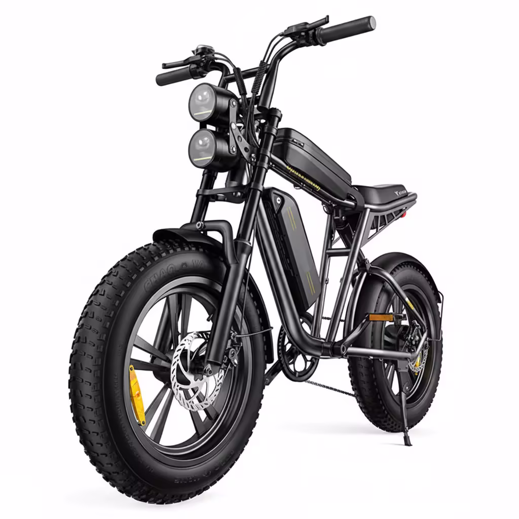 1000W Electric Bike for Adults, Retro-Style, 28mph, 94 Miles Range, 20′′x4.0′′ Fat Tires, Full Suspension, UL Certified