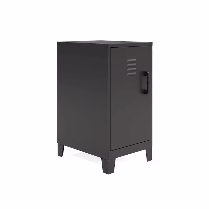 27.5-Inch High Mini Storage Locker Cabinet with 2 Shelves and Vented Doors