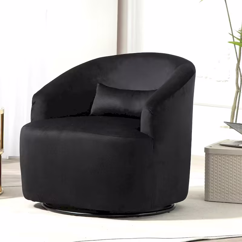 360-Degree Swivel Barrel Accent Chair