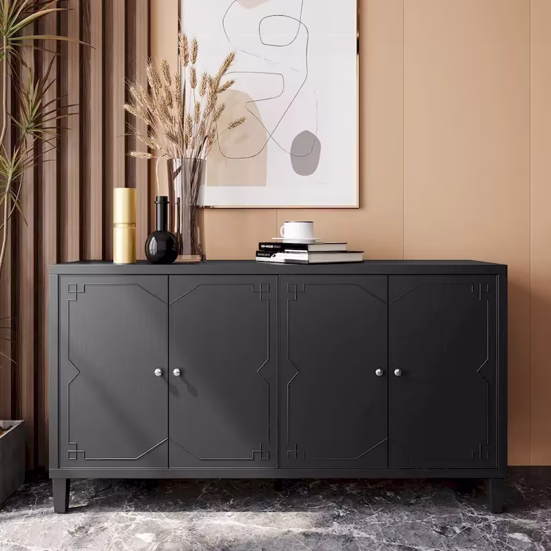 4-Door Wooden Accent Cabinet - Sideboard Buffet Server