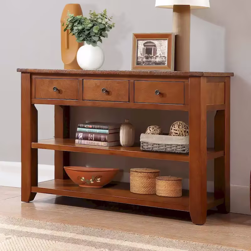 48-Inch Solid Pine Wood Console Table