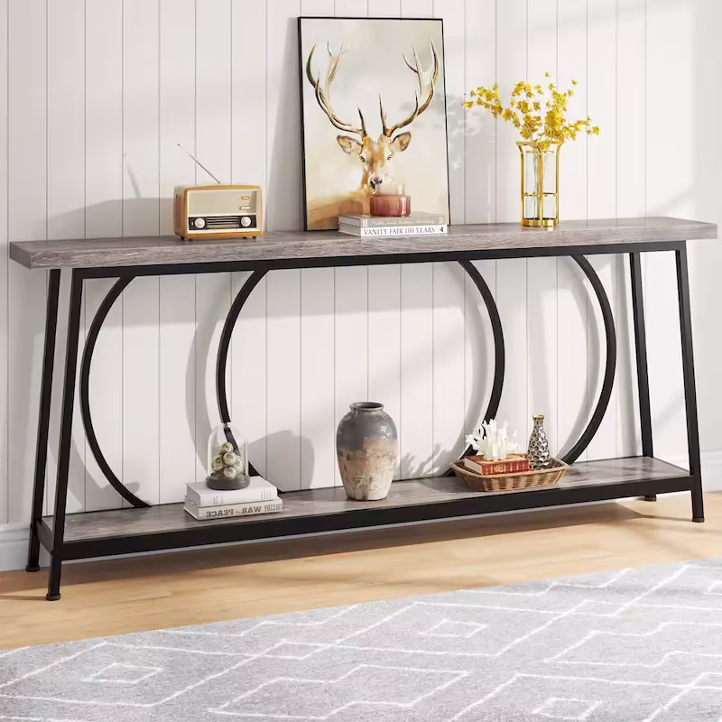 70.9-Inch Extra Long Narrow Console Table with Storage for Sofa or Couch