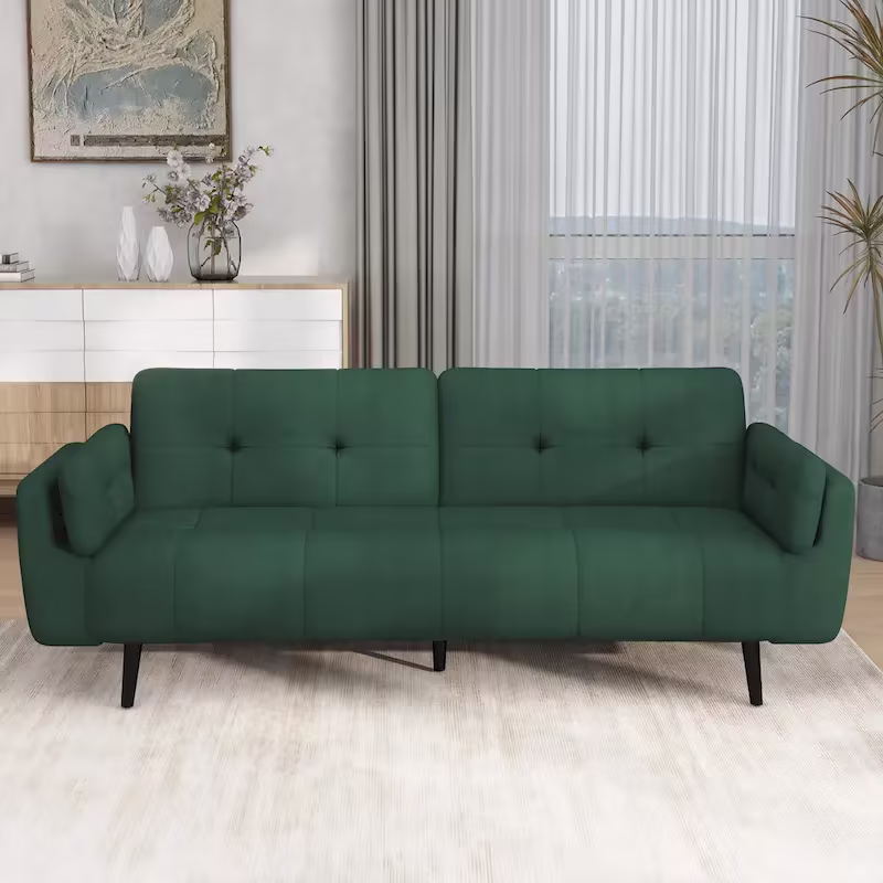 Adjustable Reclining Futon Sofa Bed - Convertible Sleeper Couch