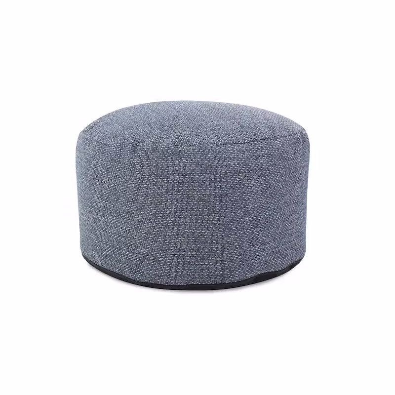 Allan Andrews Indigo Panama Round Foot Pouf