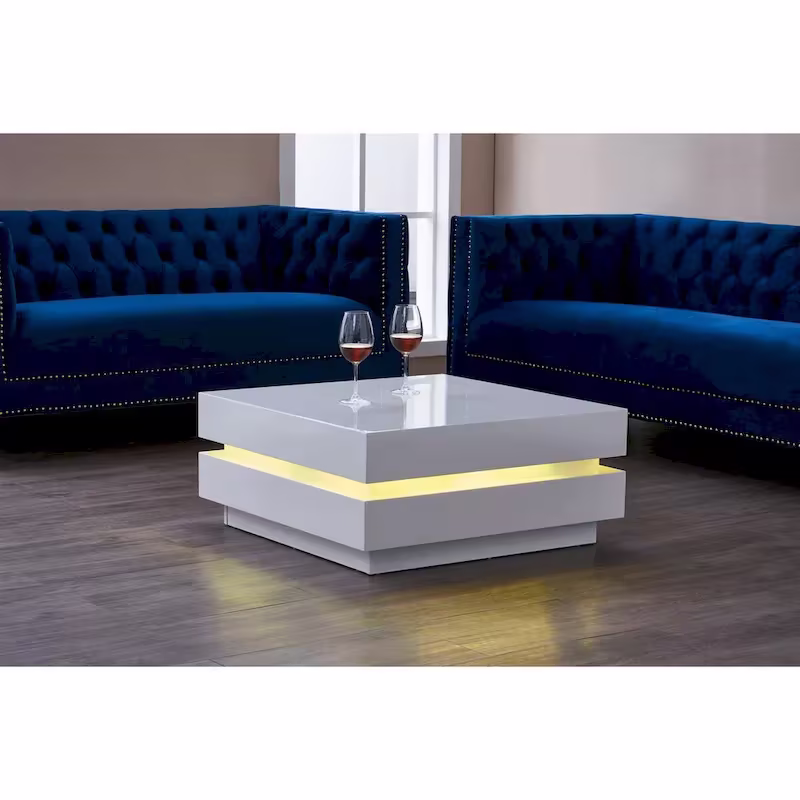 Artiva Contemporary Coffee Table with Remote-Controlled Multi-LED Lighting