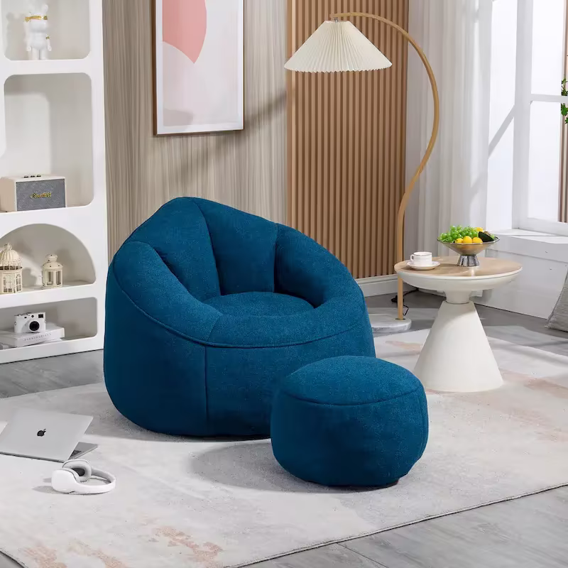 Bean Bag Lounge Chair with Matching Footrest