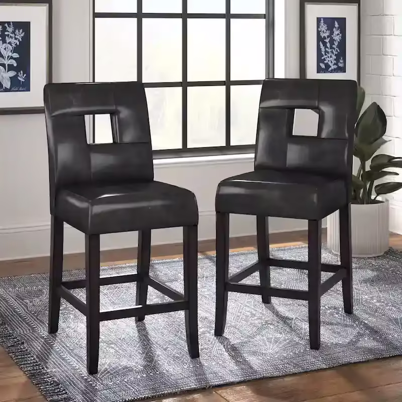 Brda Keyhole Counter Height High Back Stools - Set of 2