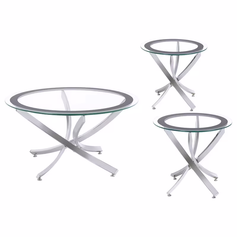 Brooke Round Glass-Top Coffee Table Collection