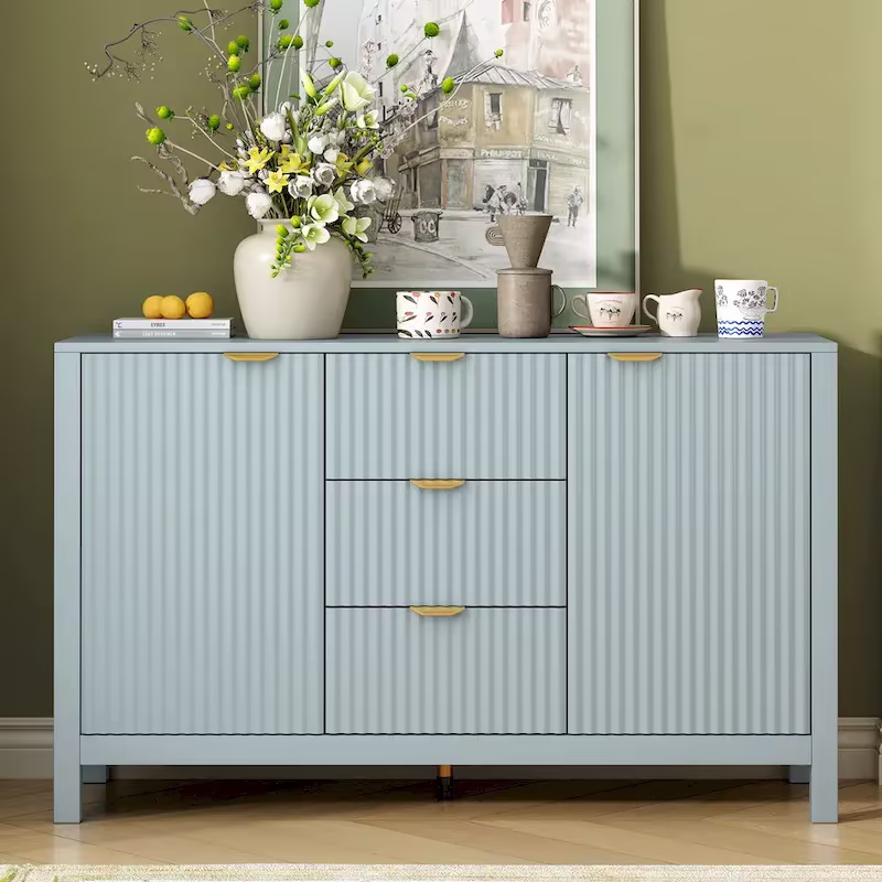 Modern Sideboard Cabinet with Storage Drawers Doors and Adjustable Shelves