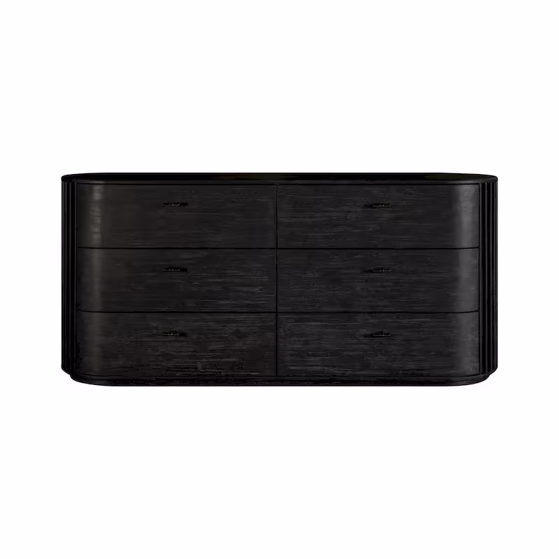 Modrest Fields Contemporary Black Acacia Chest of Drawers