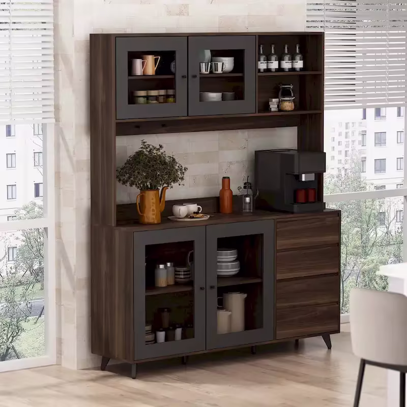 Multi-Functional Sideboard: Wine and Tea Cabinet, Kitchen Cupboard, Buffet Storage