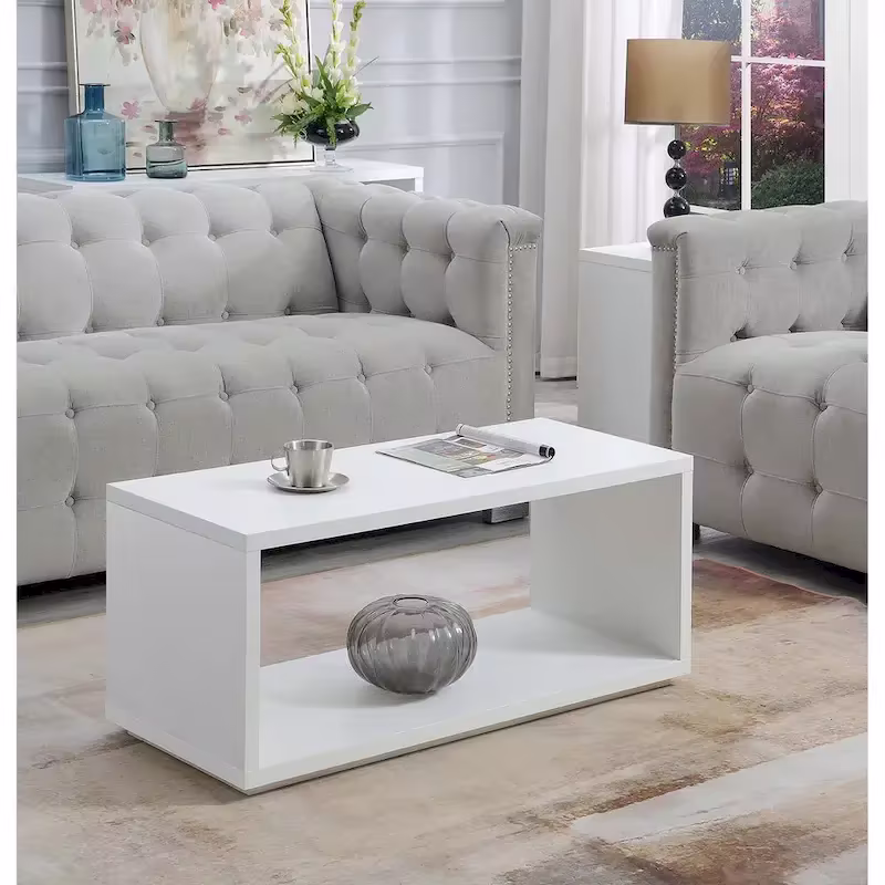 Northfield Admiral Coffee Table with Shelf by Convenience Concepts