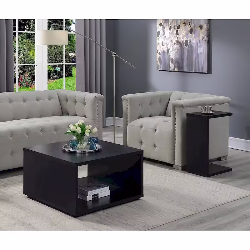 Northfield Admiral Square Coffee Table with Shelf by Convenience Concepts