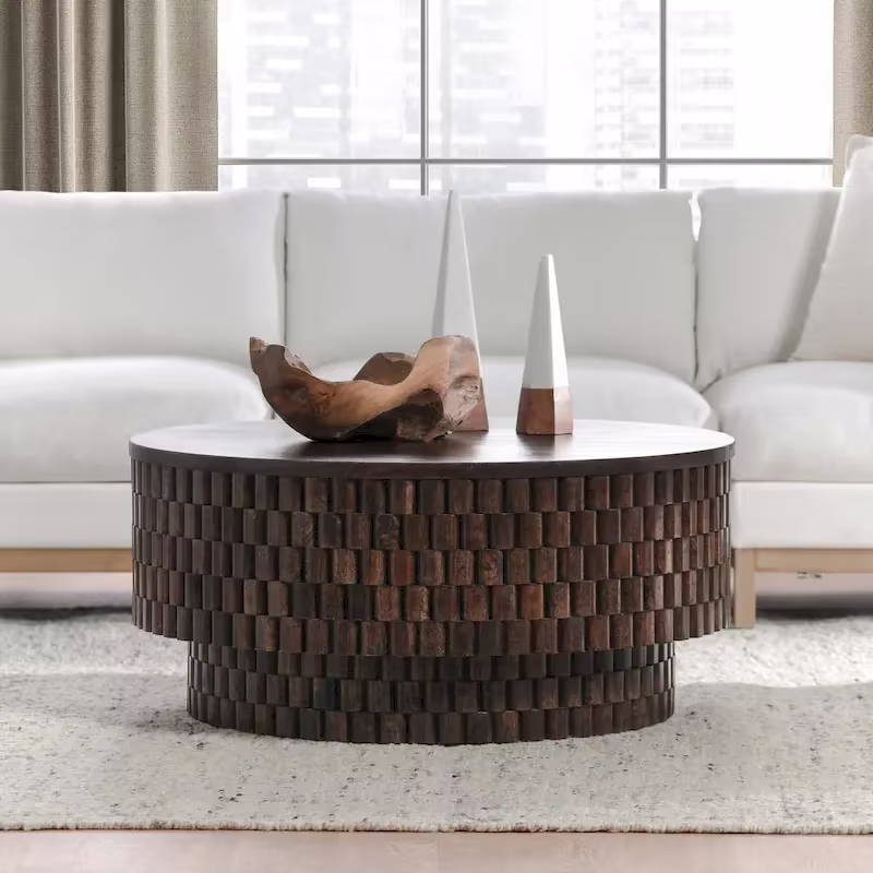 Norwood 40-Inch Round Coffee Table by Classic Home