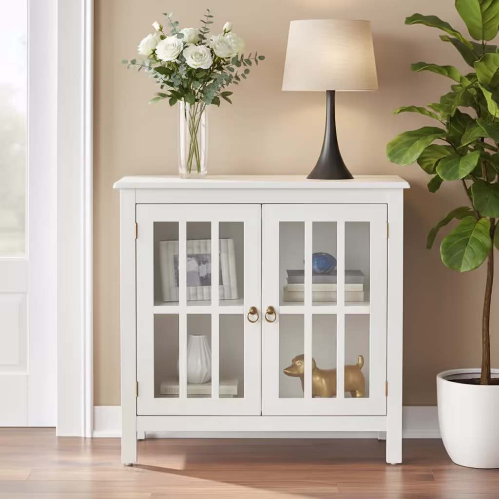 Portland 2-Door Glass Cabinet by Simple Living