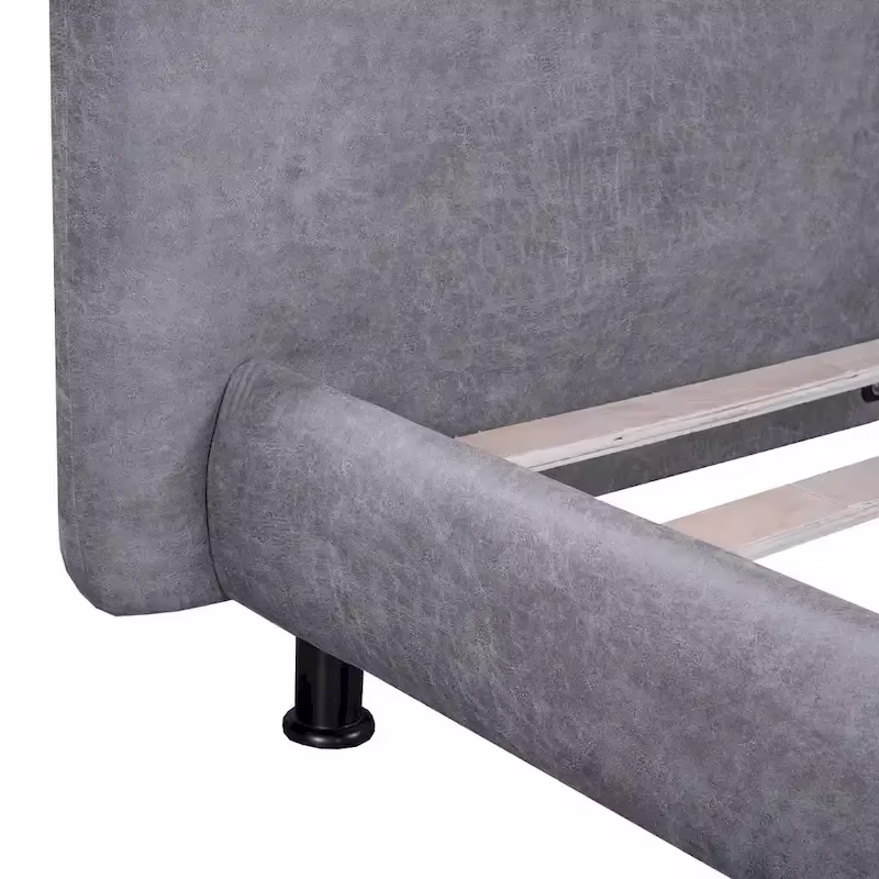 Queen Platform Bed with Dual Oversized Headrests