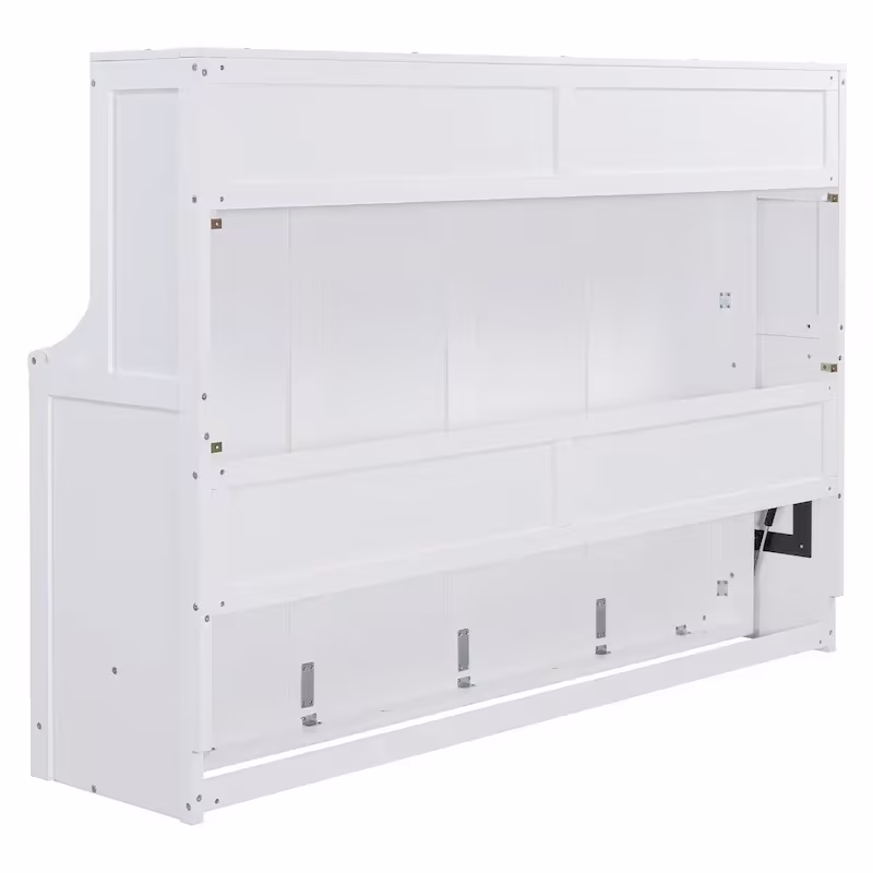 Queen/Full Size Murphy Bed with Hydraulic Lift and Integrated Desk Design