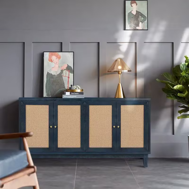 Rattan Storage Sideboard Cabinet
