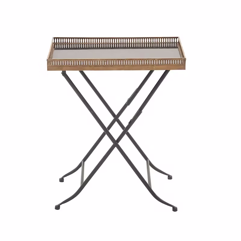 Roche River Decor Gold Metal Accent Table - 14"W x 21"L x 25"H