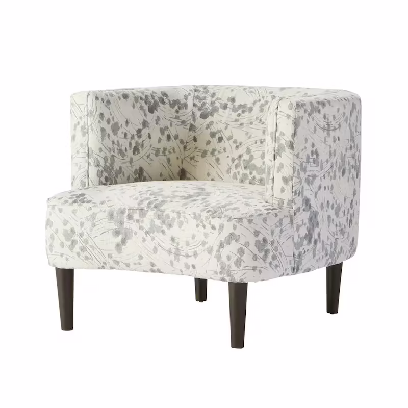 Roundhill Furniture Isla Chenille Oversized Barrel Accent Chair with Armrests for Living Room
