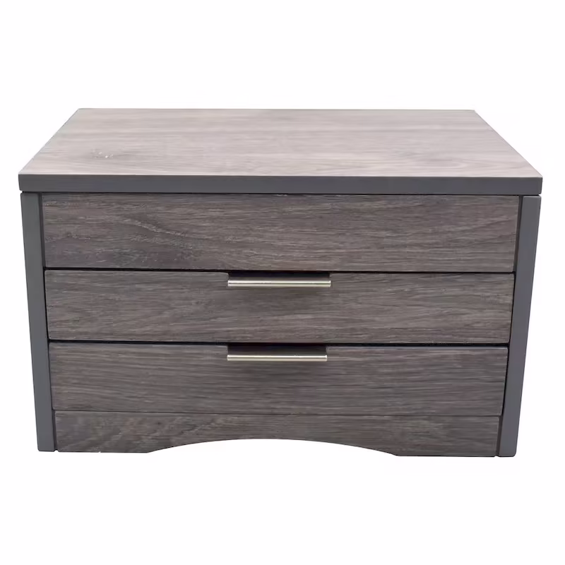 Rustic Grey Wooden Jewelry Box