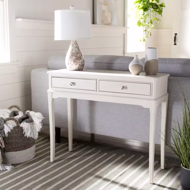 SAFAVIEH Affie 2-Drawer Console Table - Dimensions: 35.5" W x 13" D x 29.5" H