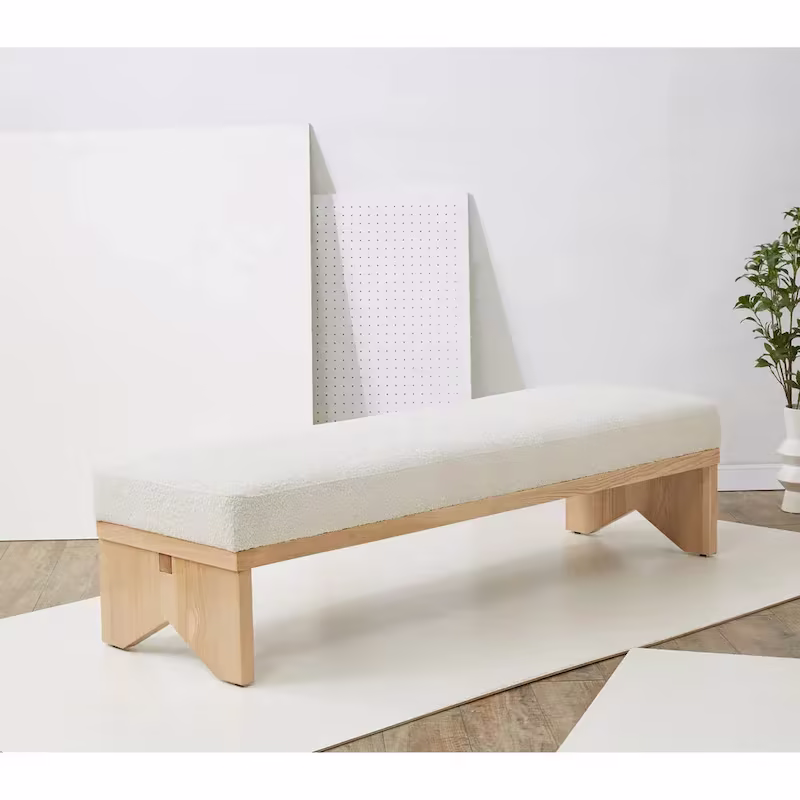SAFAVIEH Couture Boris Mid-Century Modern Bench - Dimensions: 62.4" W x 19.7" D x 16.5" H
