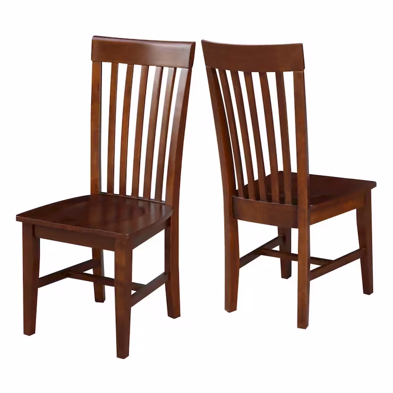 Set of 2 Cosmo Tall Mission Chairs in Solid Wood by International Concepts