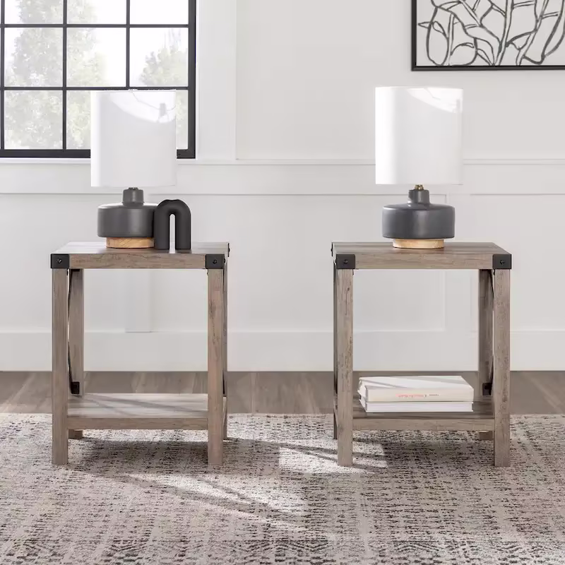 Set of 2 Middlebrook Kujawa 18-Inch X-Side Accent Tables
