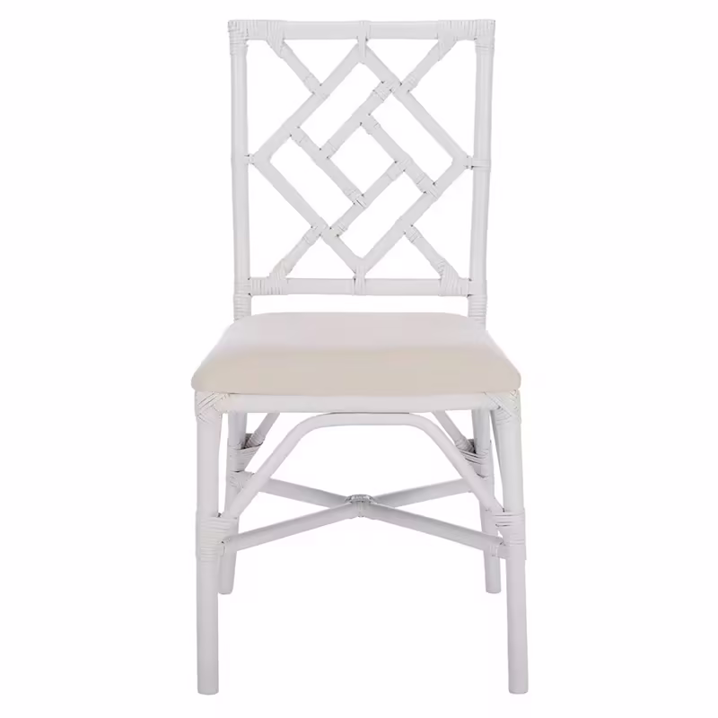 Set of 2 SAFAVIEH Maye Rattan Accent Chairs with Cushions - Dimensions: 18.5" W x 20.9" L x 35.8" H