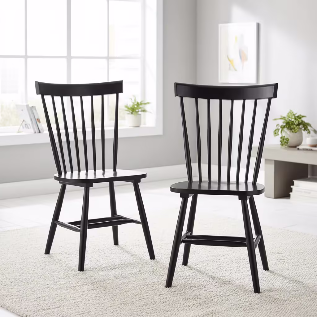 Set of 2 Venice Solid Wood Spindle Dining Chairs by Simple Living