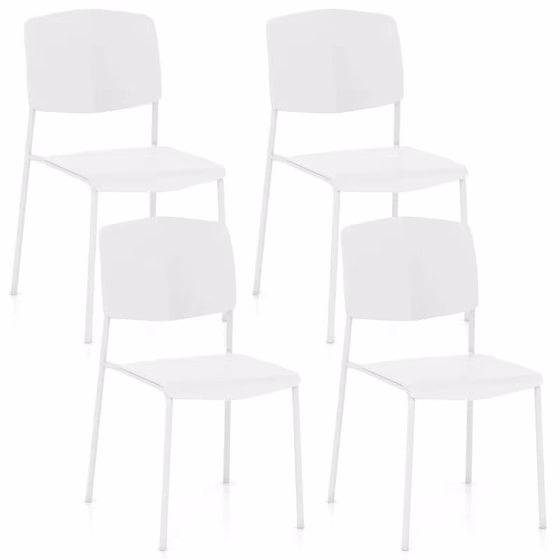 Set of 4 Stackable Dining Chairs with Ergonomic Backrest and Spacious Seat by Gymax