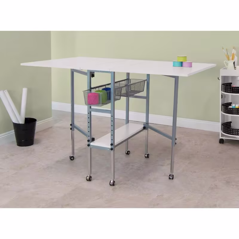 Sew Ready Adjustable Height Craft and Hobby Table with Storage Drawers