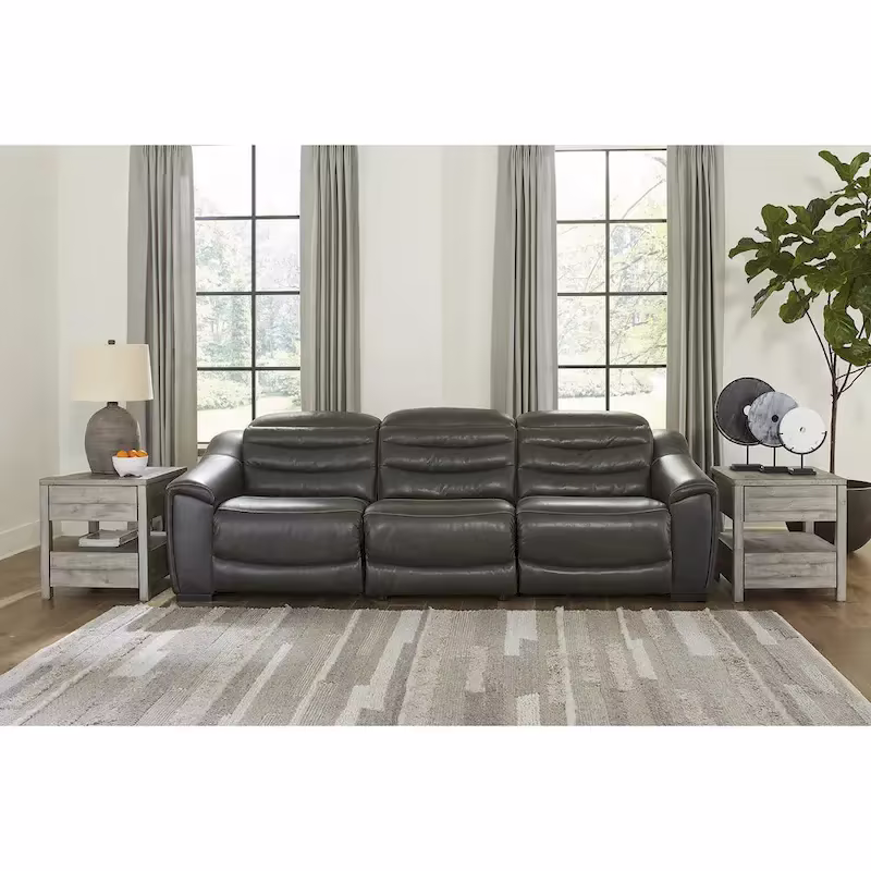 Signature Design by Ashley Center Line 3-Piece Power Reclining Sectional Sofa - Dimensions: 110.5"W x 40"D x 35"H