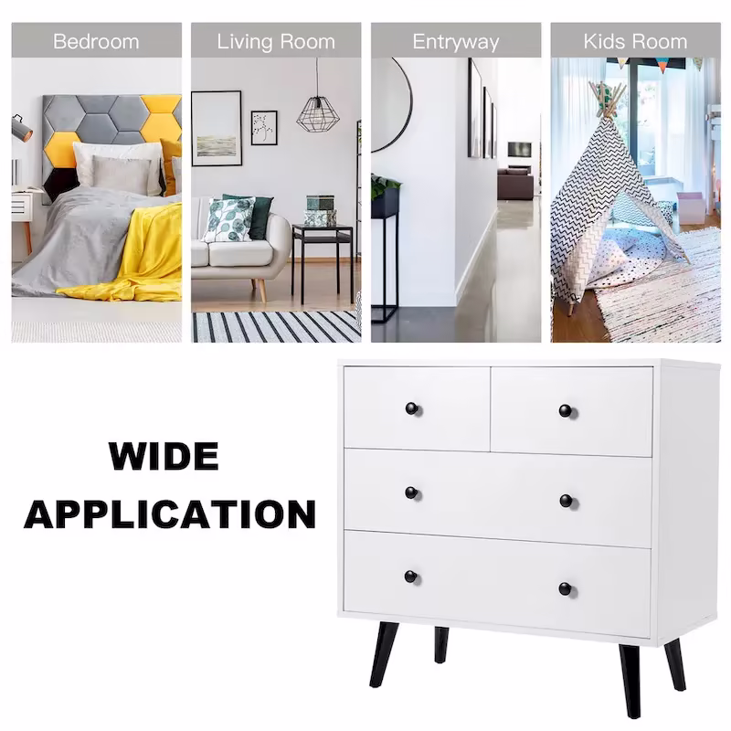 Gymax 4-Drawer Storage Dresser and Cabinet