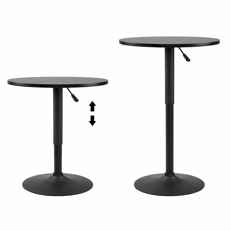Height Adjustable 360° Swivel Round Pub Table - Bar Table 25-35 Inches