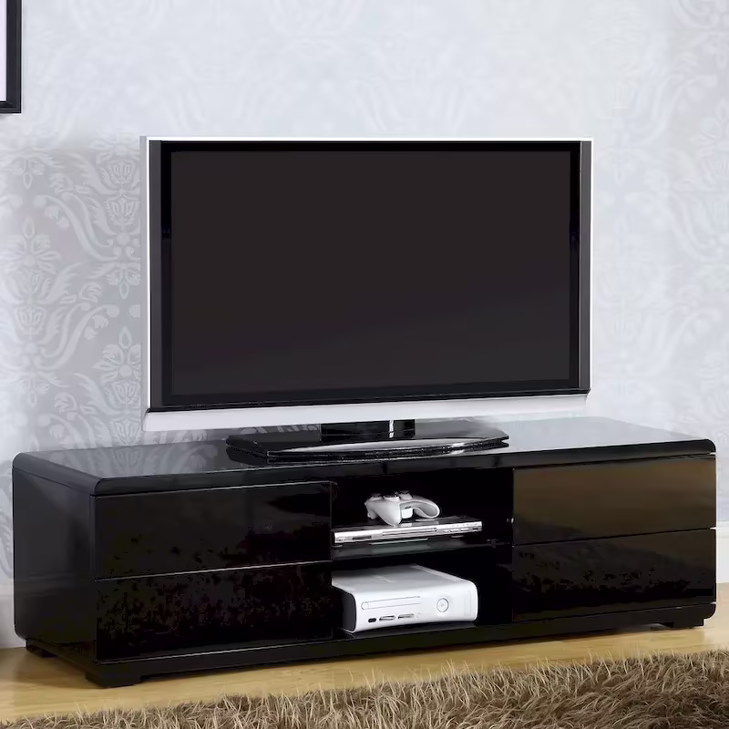 High Gloss Lacquer TV Stand with 4 Drawers