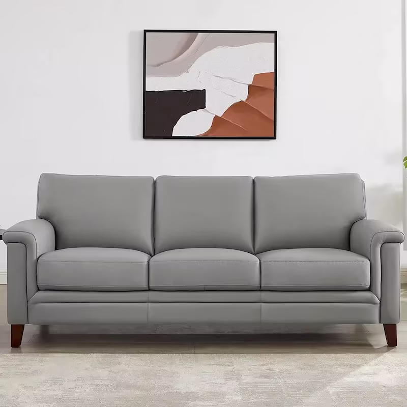 Hydeline Westcott Premium Top Grain Leather Sofa with Memory Foam and Spring Support