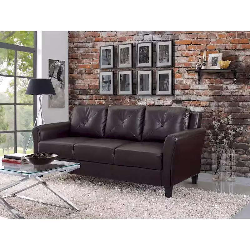 iLounge Harvard Faux Leather Couch