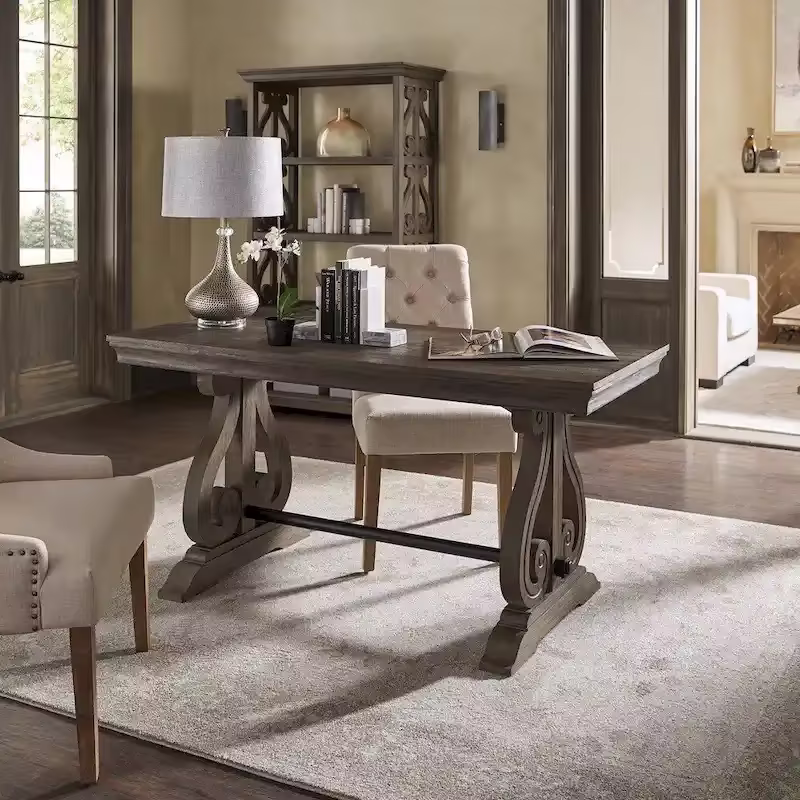 iNSPIRE Q Artisan Gannon 1-Drawer Writing Desk with Wire Brushed Oak Finish